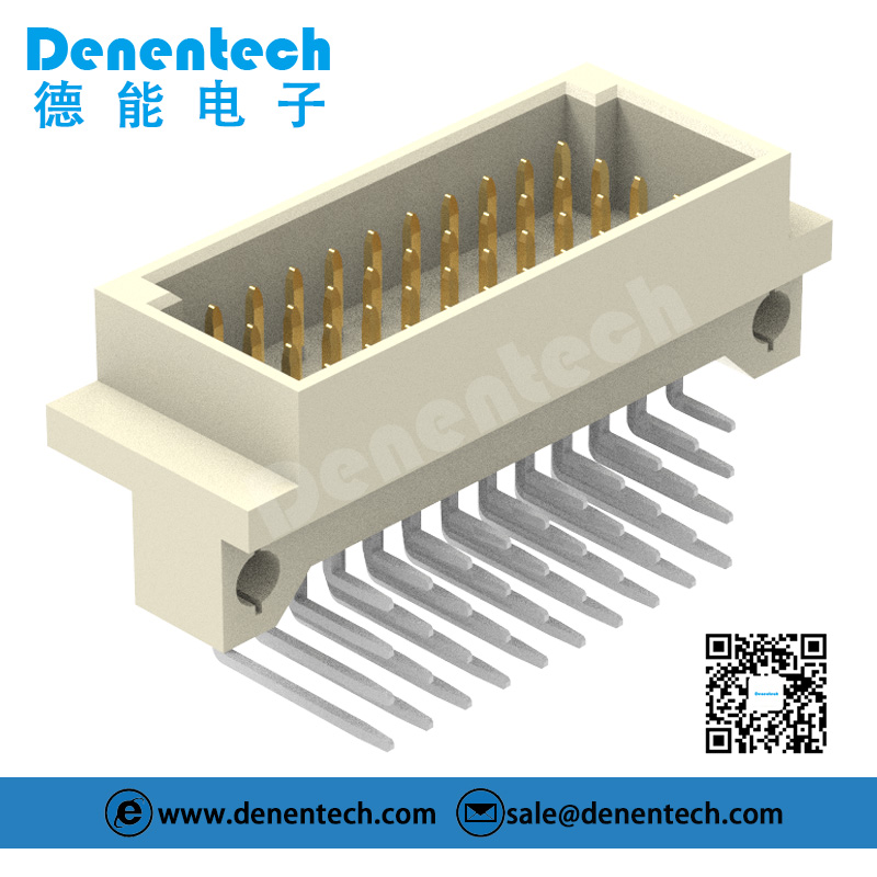 Denentech hot sale product 2.54MM four row male right angle DIP DIN41612 Header in stock